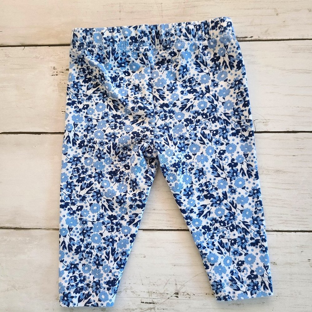 ♡ 5/$20 - Baby Koala Girl's Blue Floral Leggins Newborn